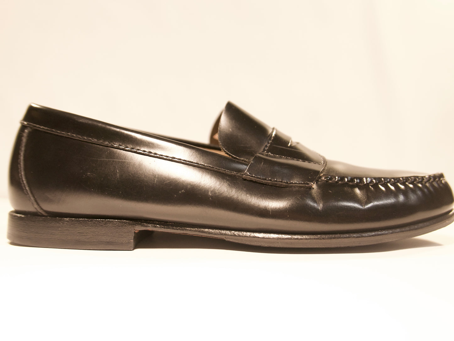 Brooks Brothers Black Penny Loafers, Size 6