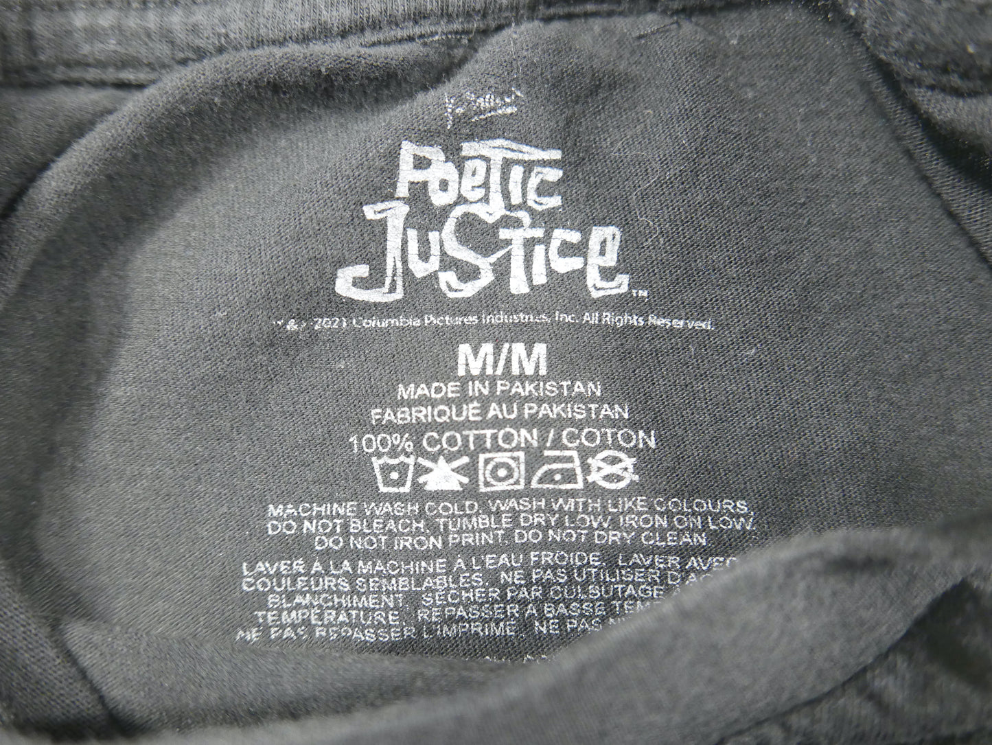 Poetic Justice Black Tee, Size Small