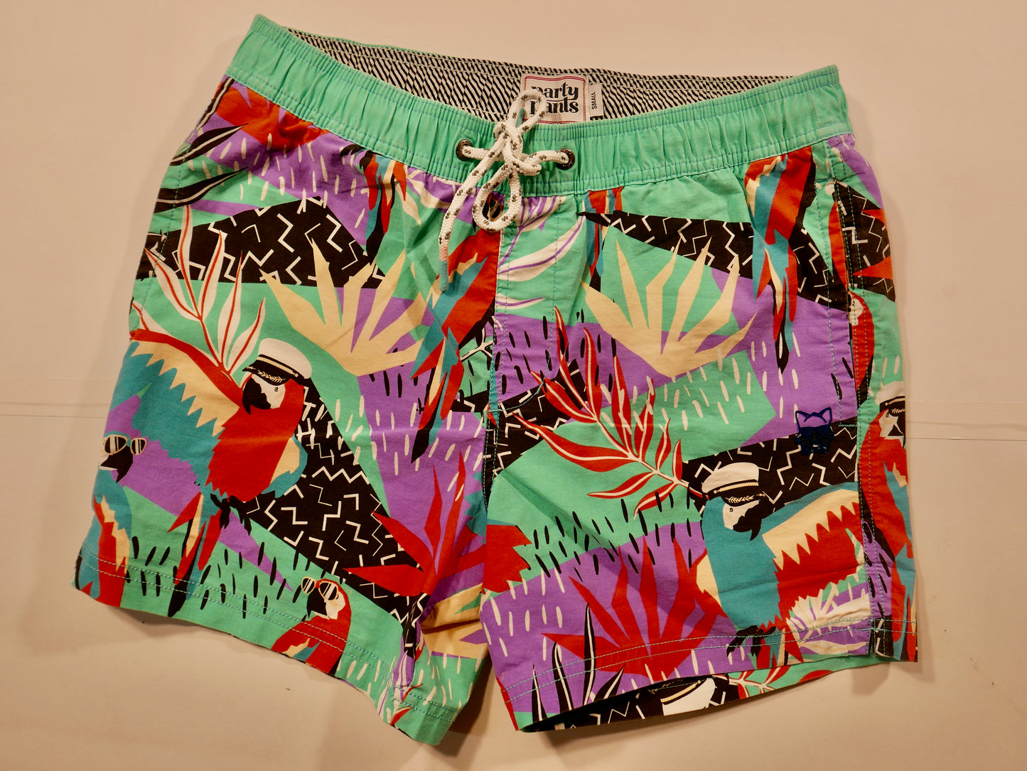 Party Pants Captain Cockatoo Swim Trunks, Size Small