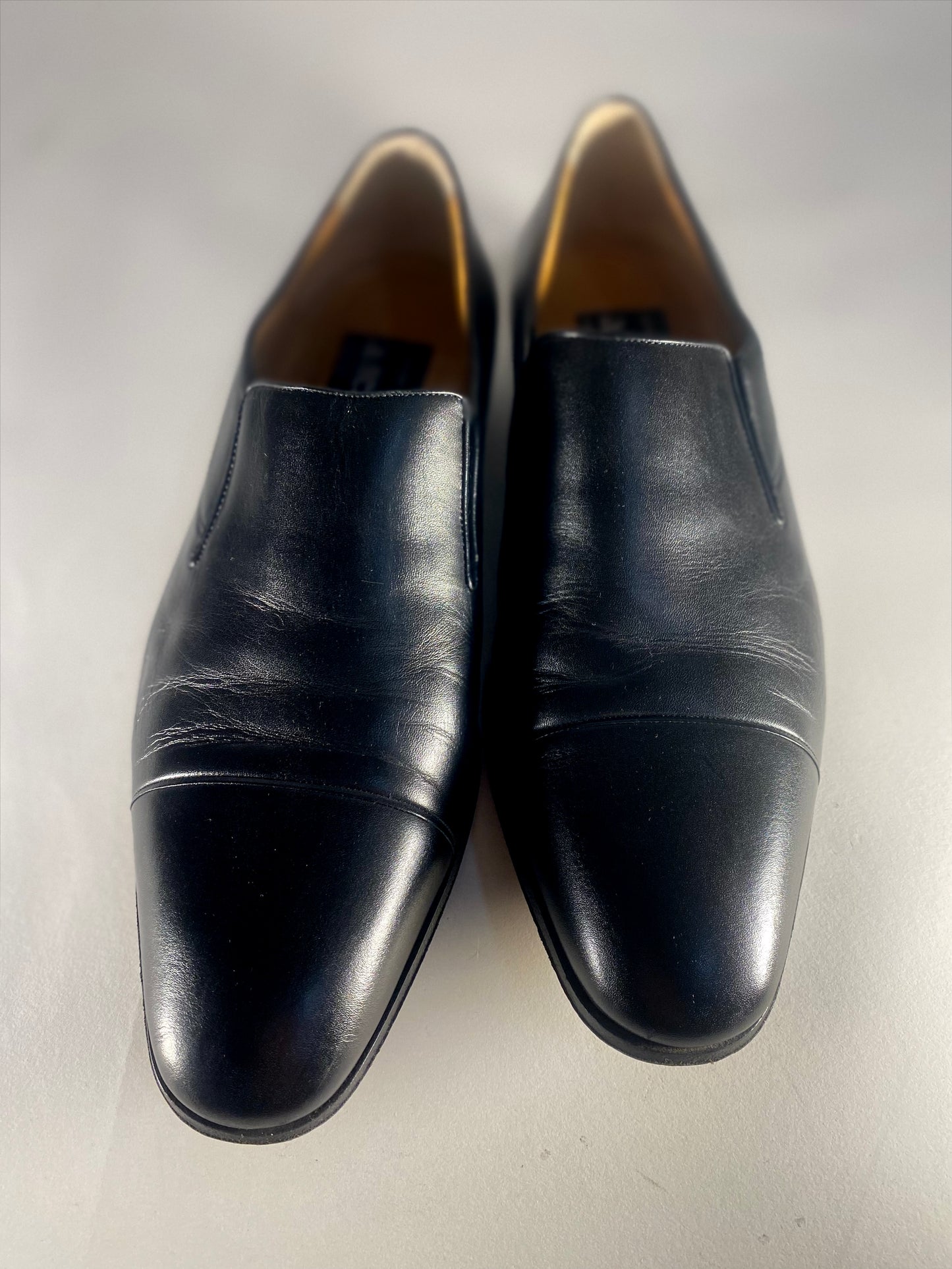 A. Testoni Black Slip On Loafers Size 7