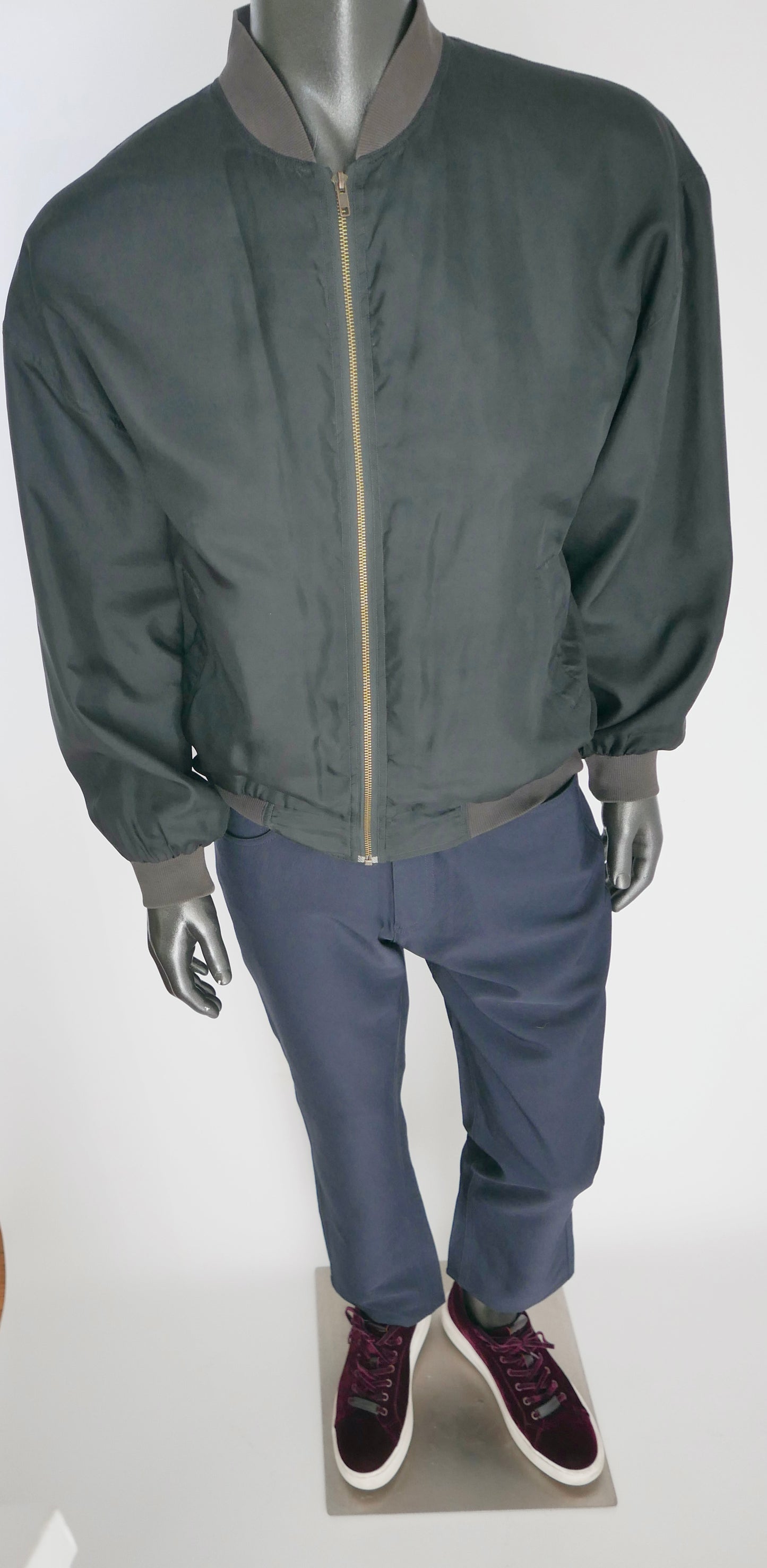 Montage Silk Bomber Jacket, Size Large