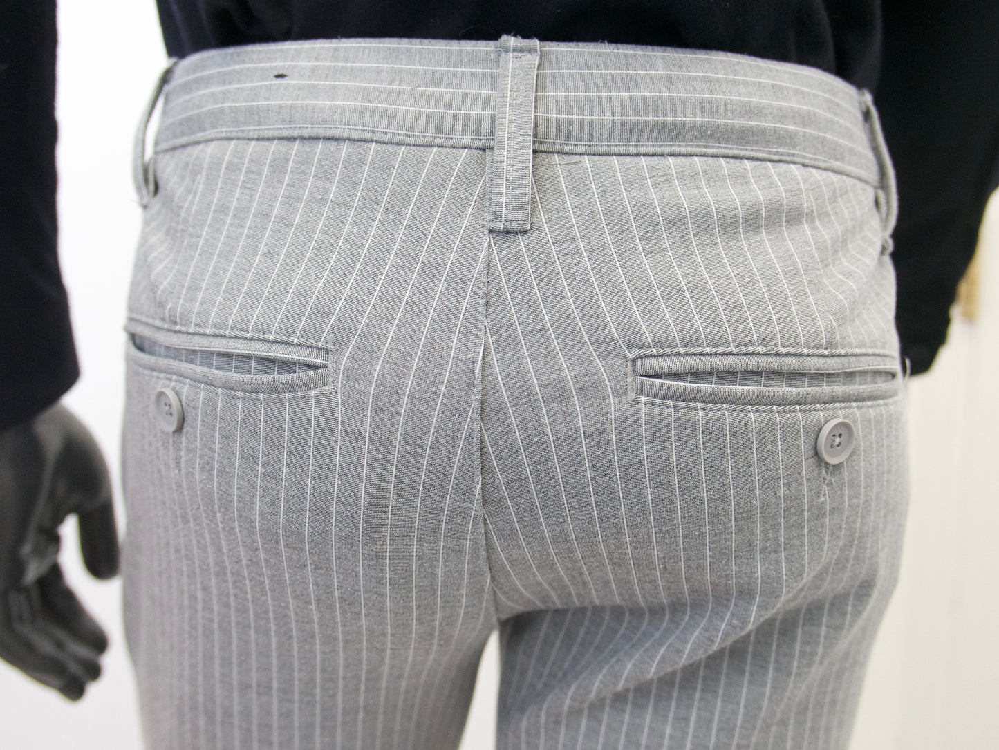 Only & Sons Grey Mark Tapered Pin Striped Pants, Size 30