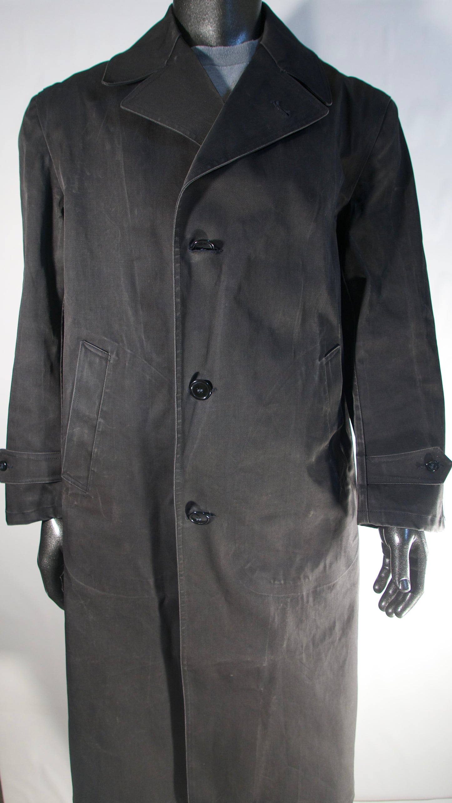 Vintage Waxed Cotton Trench Coat Size 40